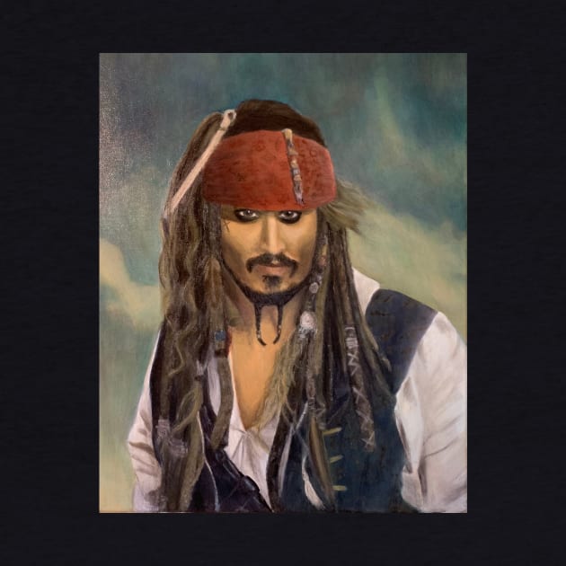 Captain Jack Sparrow oil painting by Art-by-Sanna